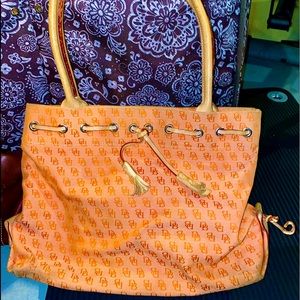 Orange and Leather Dooney & Bourke Shoulder Bag